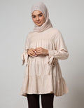 Annisa Long Sleeve Blouse Flowy Drappery Plain
