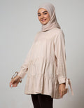 Annisa Long Sleeve Blouse Flowy Drappery Plain