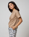 Details Short Sleeve Blouse Plain