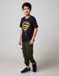 Character Short Sleeve T-Shirt Superman Logo Gold Splash