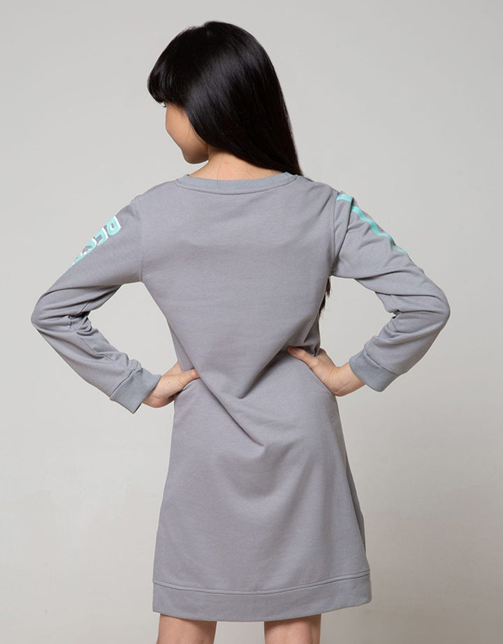 Nevada Long Sleeve Midi Dress Print Body And Sleeves