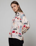 Nevada Long Sleeve Shirt Cats Abstract