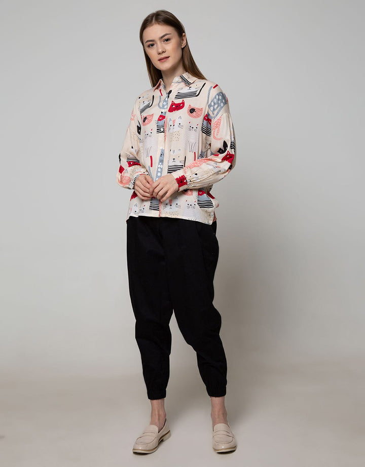 Nevada Long Sleeve Shirt Cats Abstract