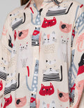 Nevada Long Sleeve Shirt Cats Abstract