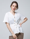 St. Yves Short Sleeve Blouse Top Lyn Horn