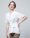 St. Yves Short Sleeve Blouse Top Lyn Horn