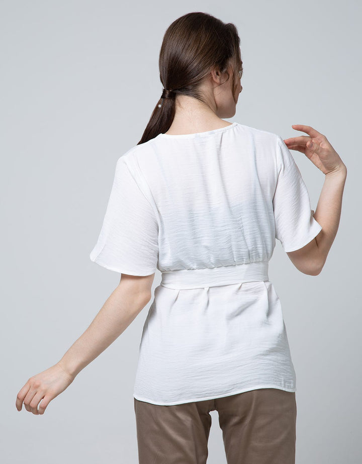 St. Yves Short Sleeve Blouse Top Lyn Horn