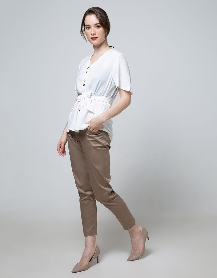 St. Yves Short Sleeve Blouse Top Lyn Horn