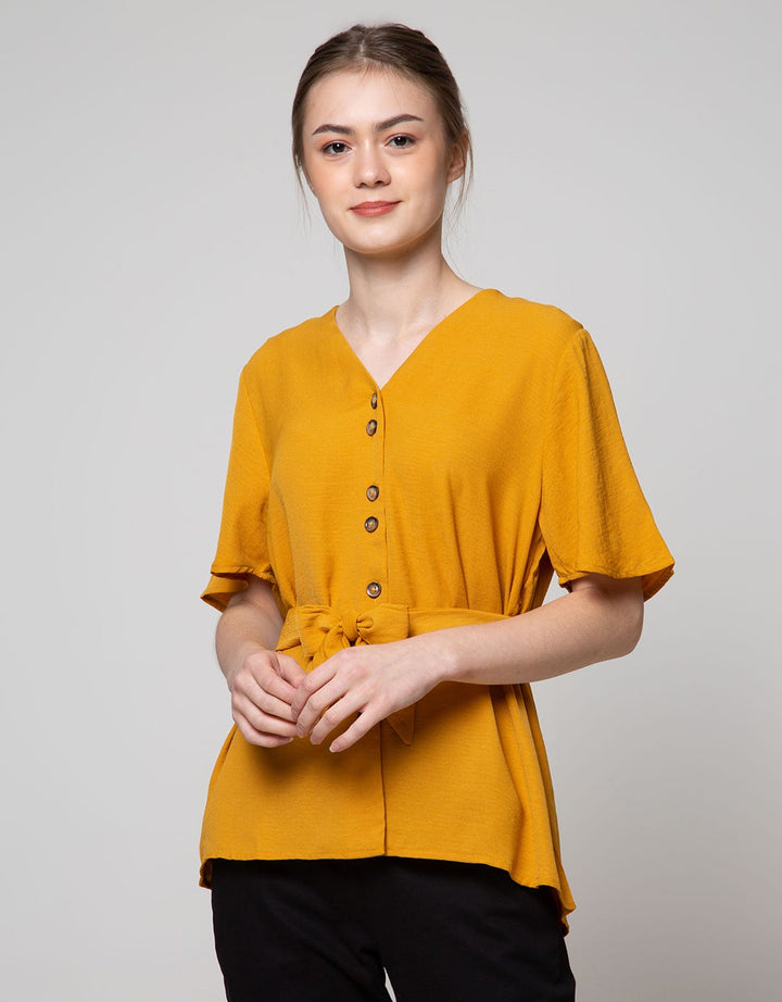 St. Yves Short Sleeve Blouse Top Lyn Horn