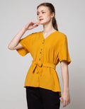 St. Yves Short Sleeve Blouse Top Lyn Horn