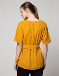 St. Yves Short Sleeve Blouse Top Lyn Horn