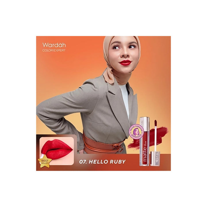 Wardah Matte Lip Cream 07 Hello, Ruby 4 gr (Revamp)