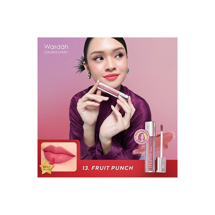 Wardah Matte Lip Cream 13 Fruit Punch 4 gr (Revamp)