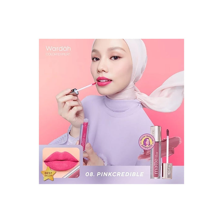 Wardah Matte Lip Cream 08 Pinkcredible 4 gr (Revamp)