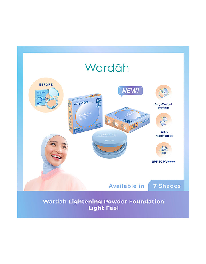 Wardah Refill Lightening Powder Foundation Light Feel 04 Neutral Sand (42N) 12 g New