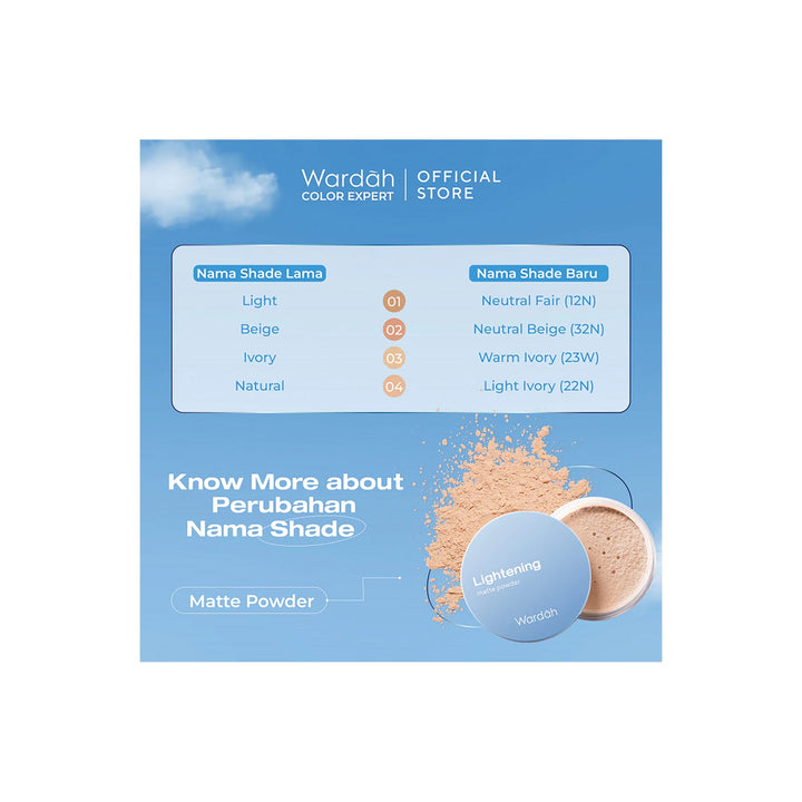 Wardah Lightening Matte Powder 04 Light Ivory (22N) 20g