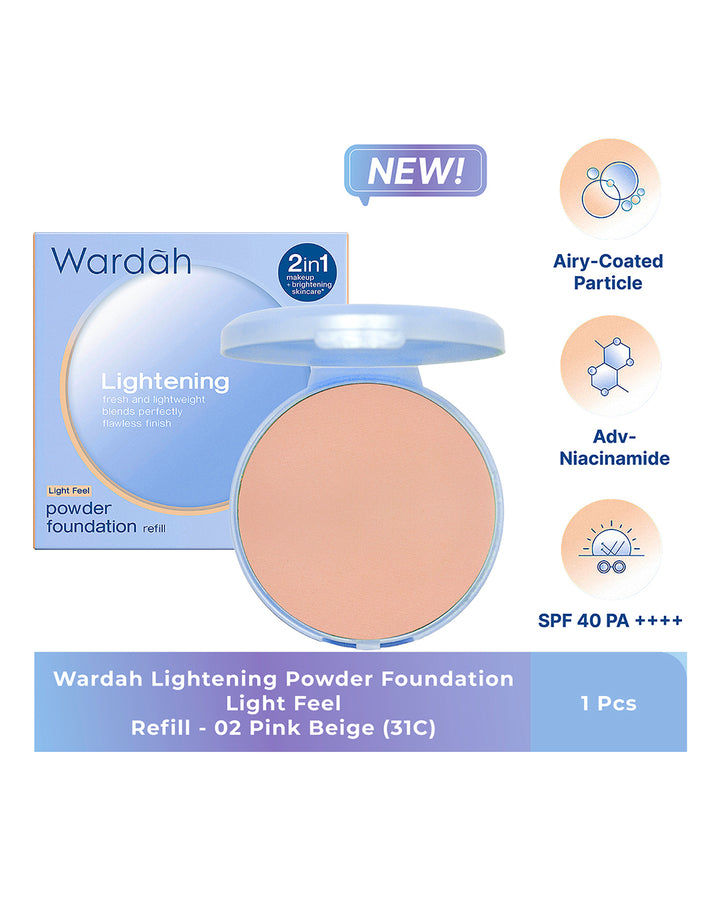 Wardah Refill Exclusive Two Way Cake 02 Light Beige 12 g