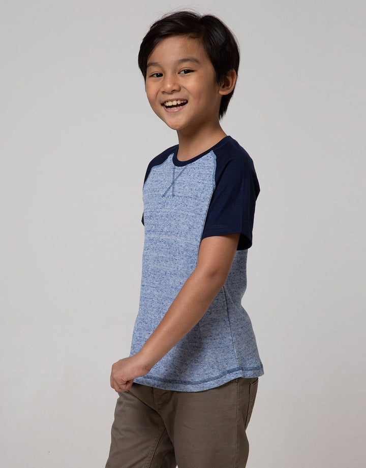 Nohea Waffel Raglan Combo Short Sleeves Tee