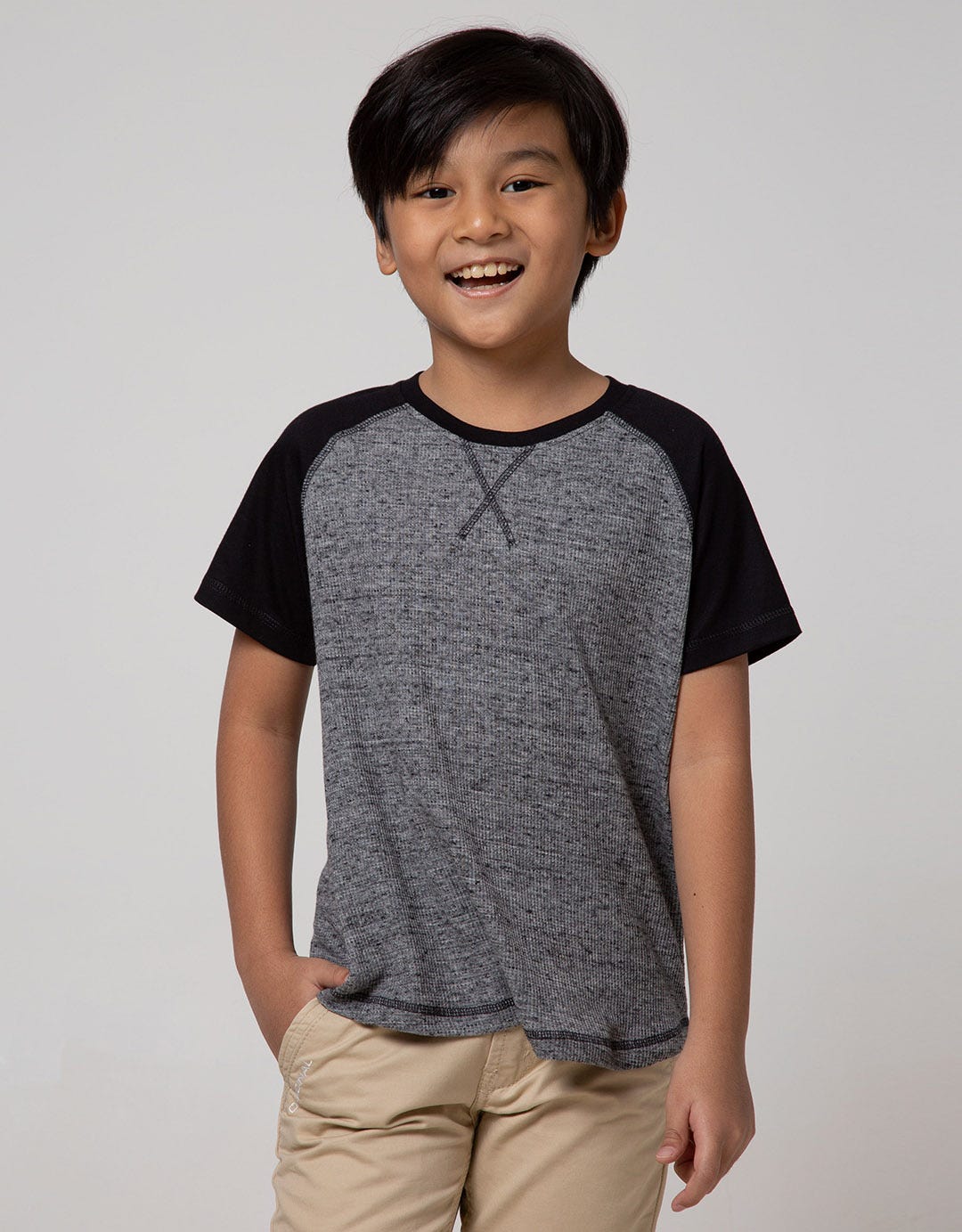Nohea Waffel Raglan Combo Short Sleeves Tee