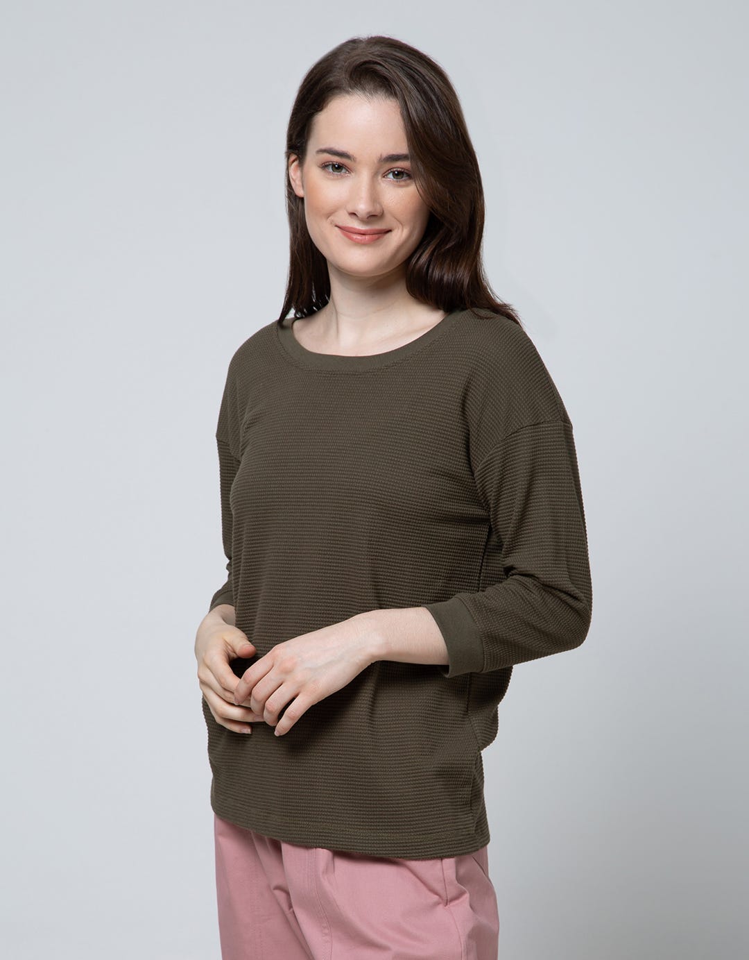 Phenomenal Long Sleeve T-Shirt Dropsleeved Rib Waffle