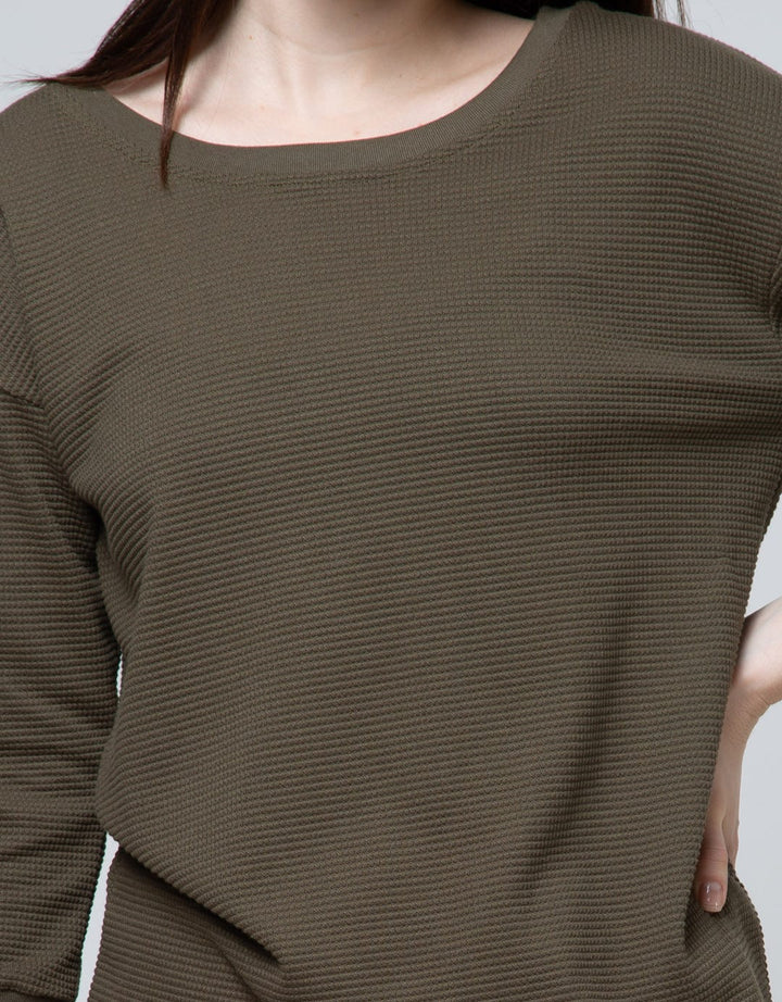 Phenomenal Long Sleeve T-Shirt Dropsleeved Rib Waffle