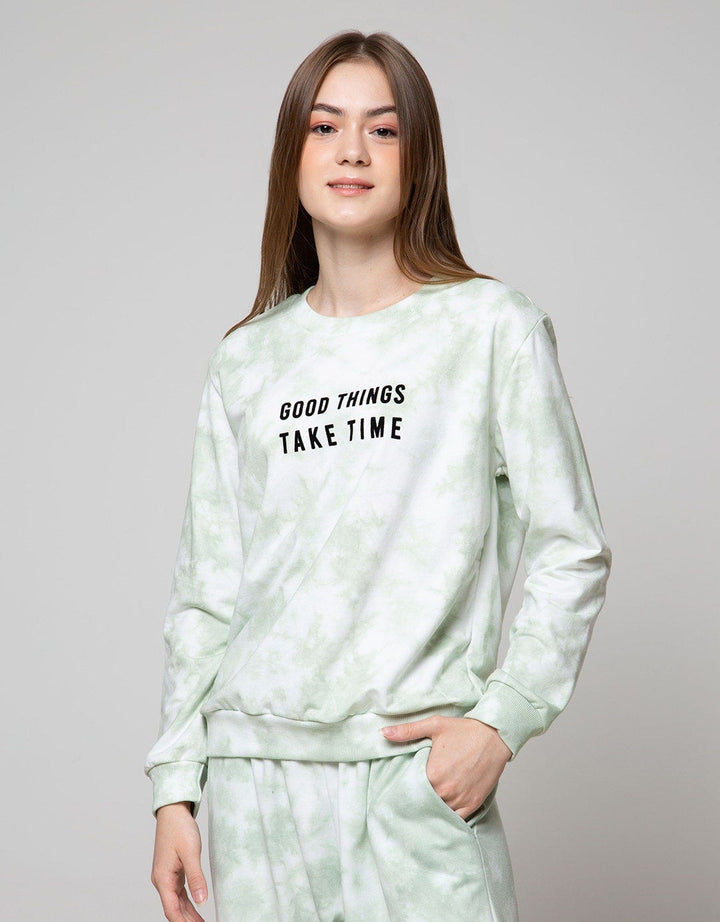 Nevada Sweatshirt Fullprint Tie Dye Good Things Take Time