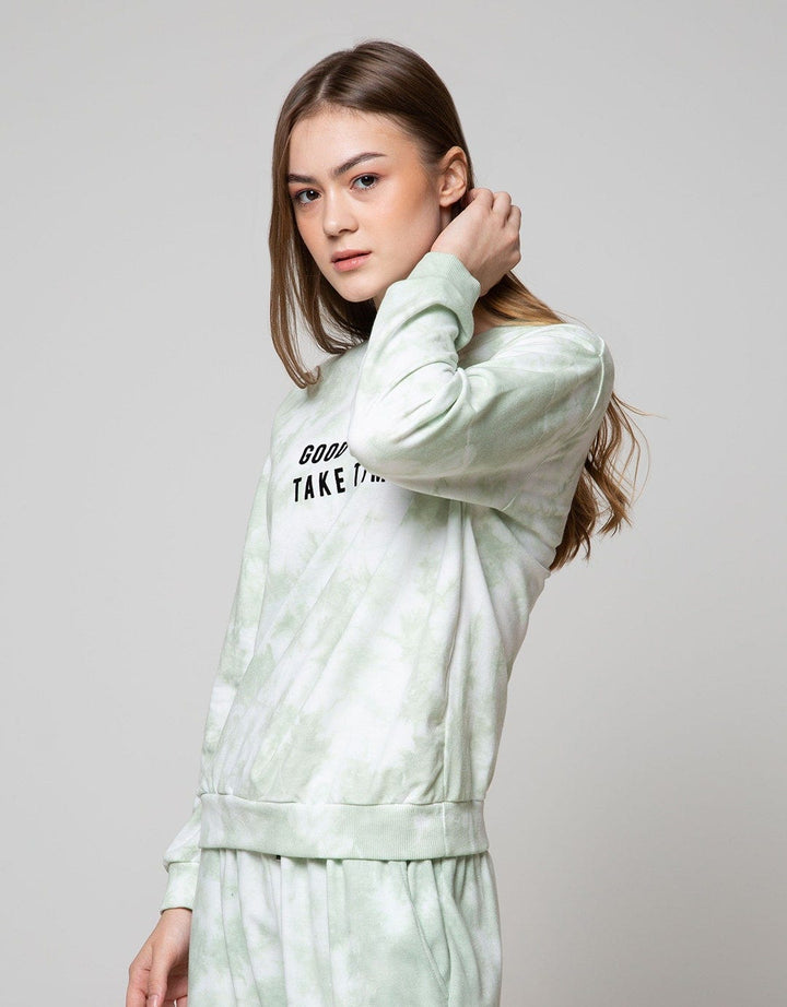 Nevada Sweatshirt Fullprint Tie Dye Good Things Take Time