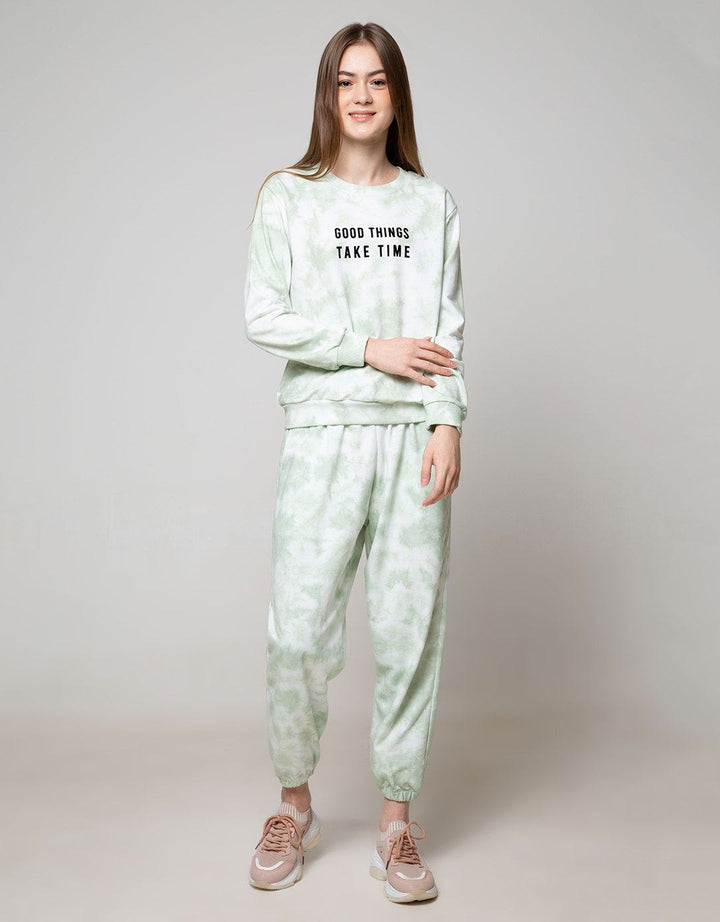 Nevada Sweatshirt Fullprint Tie Dye Good Things Take Time
