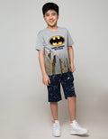 Character Kids Short Sleeve T-Shirt Batman City Logo Flocking