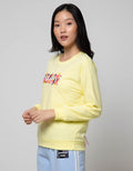 Nevada Sweatshirt Solid Lace Embro Happy