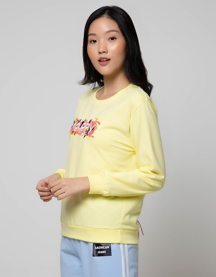 Nevada Sweatshirt Solid Lace Embro Happy