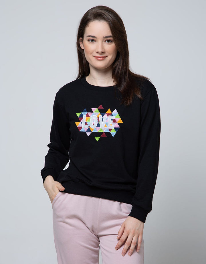 Nevada Sweatshirt Solid Lace Embroidery Love