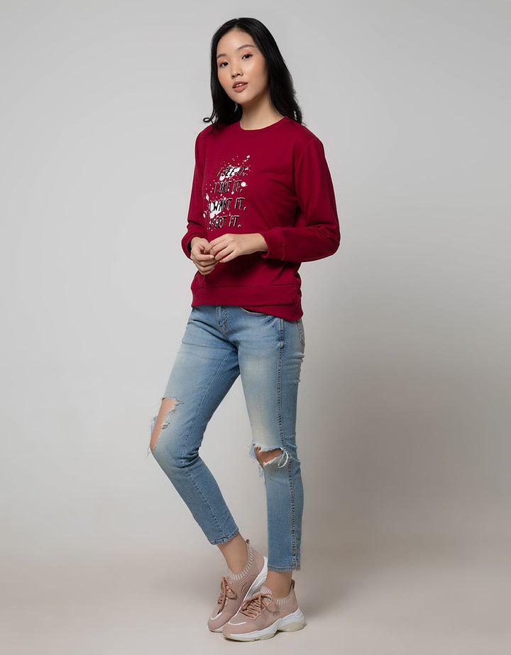Nevada Sweatshirt Solid Overlap Hem