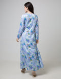 Azzar Eris Maxi Dress In Blue Print