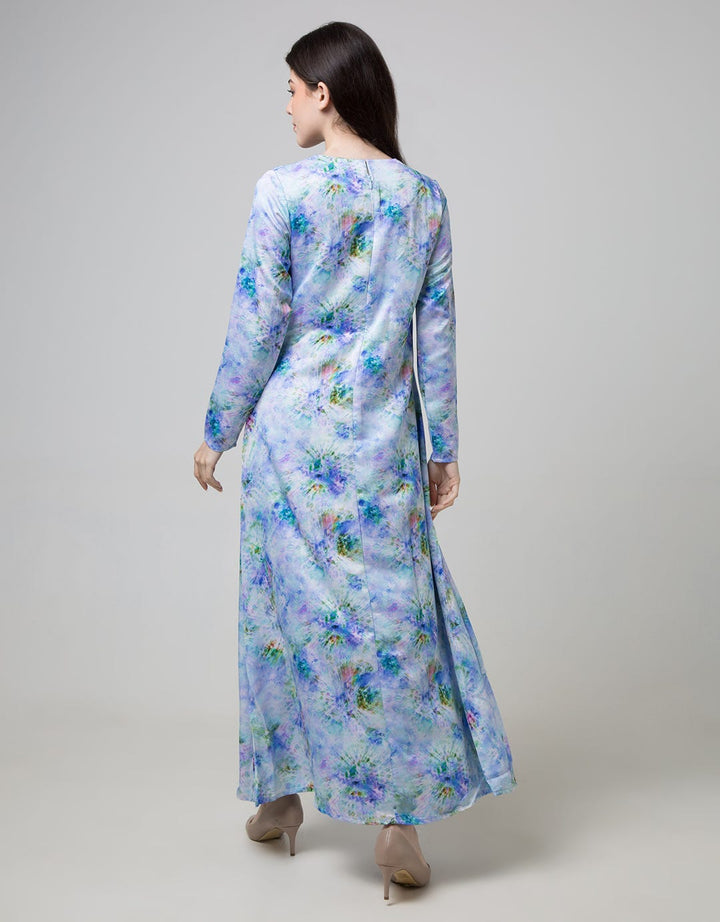 Azzar Eris Maxi Dress In Blue Print