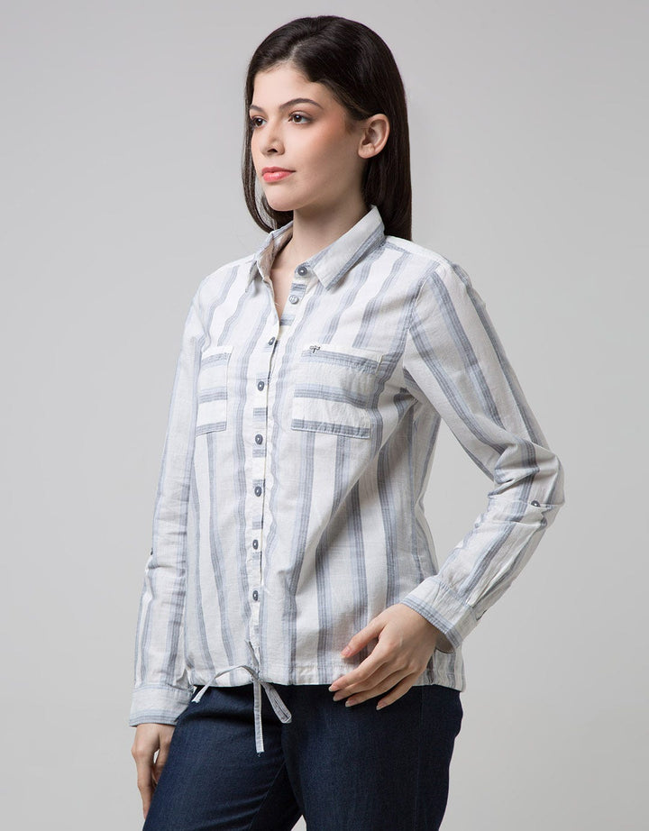 Triset Casual Blouse Stripe Kombinasi