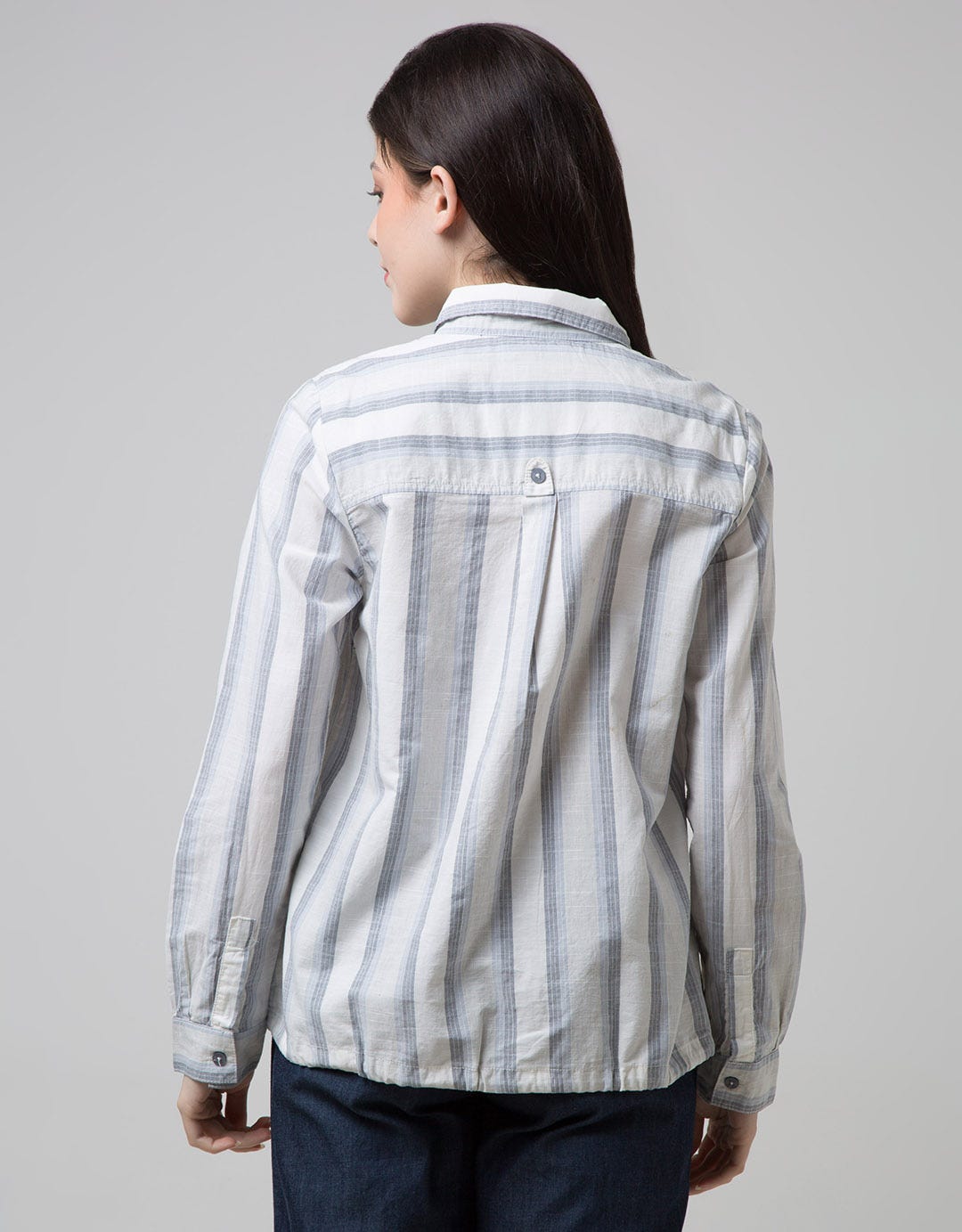 Triset Casual Blouse Stripe Kombinasi