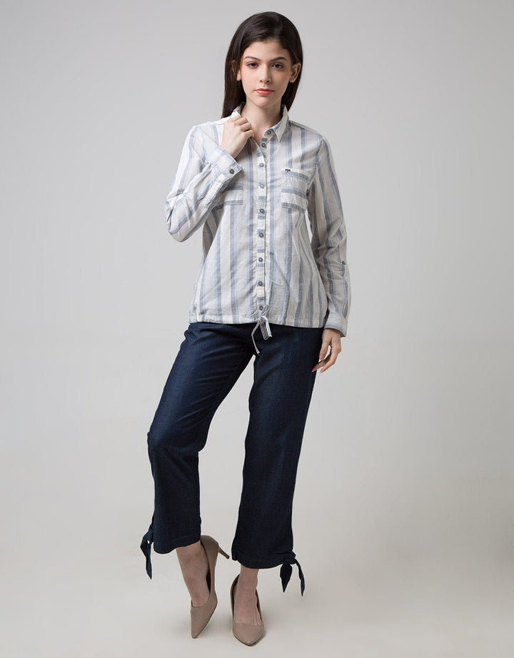 Triset Casual Blouse Stripe Kombinasi