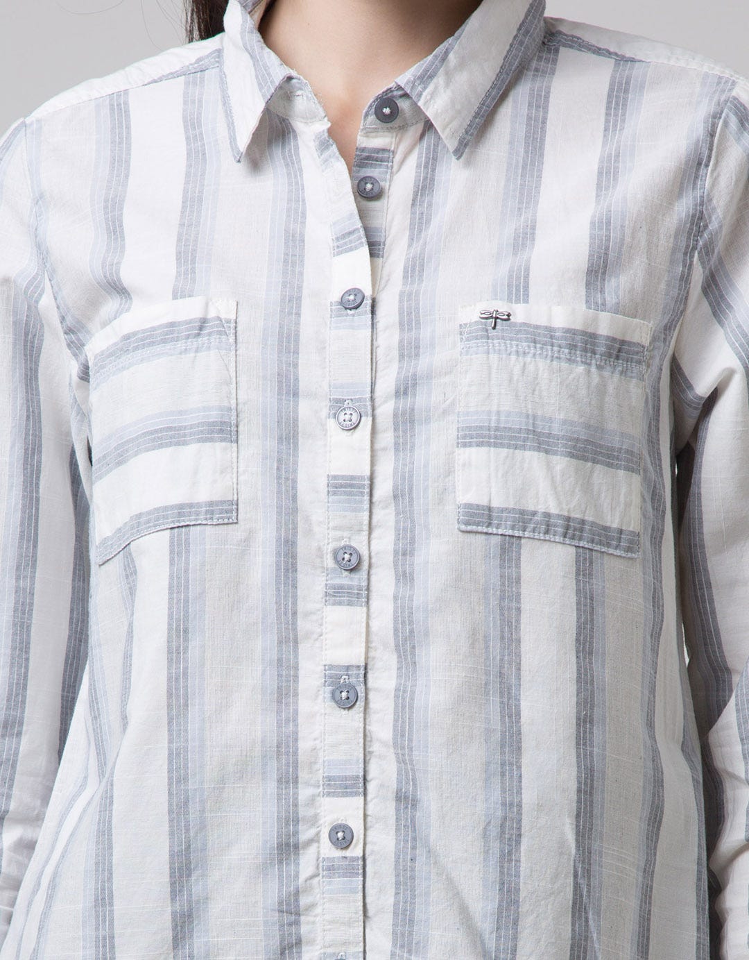 Triset Casual Blouse Stripe Kombinasi