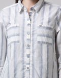 Triset Casual Blouse Stripe Kombinasi