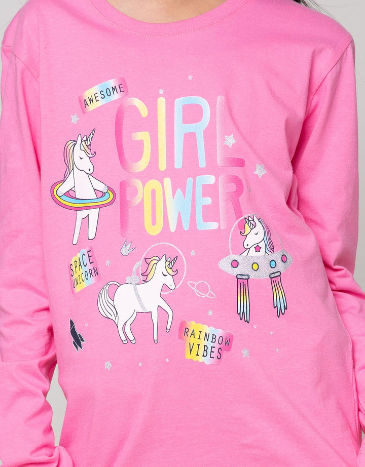 Aero Kids Long Sleeve T-Shirt Ki Unicorn Girl Power