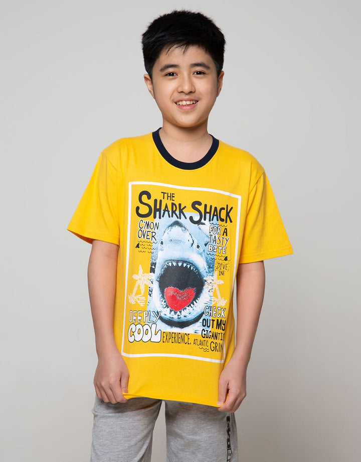 Aero Short Sleeve T-Shirt Basic Print Lukis Shark Shack