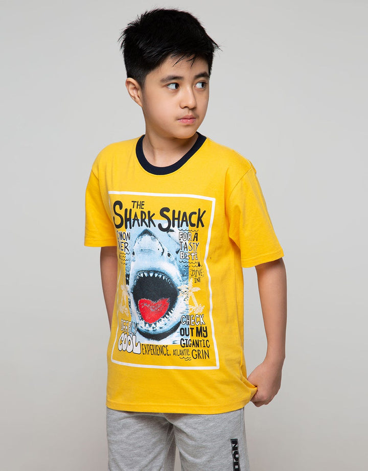 Aero Short Sleeve T-Shirt Basic Print Lukis Shark Shack