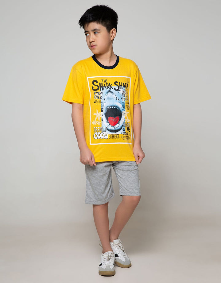 Aero Short Sleeve T-Shirt Basic Print Lukis Shark Shack