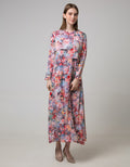 Azzar Tyra Maxi Dress In Brown Floral Print