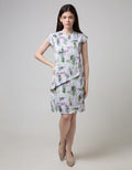 Sophistix Arya Dress In Blue Grey Print