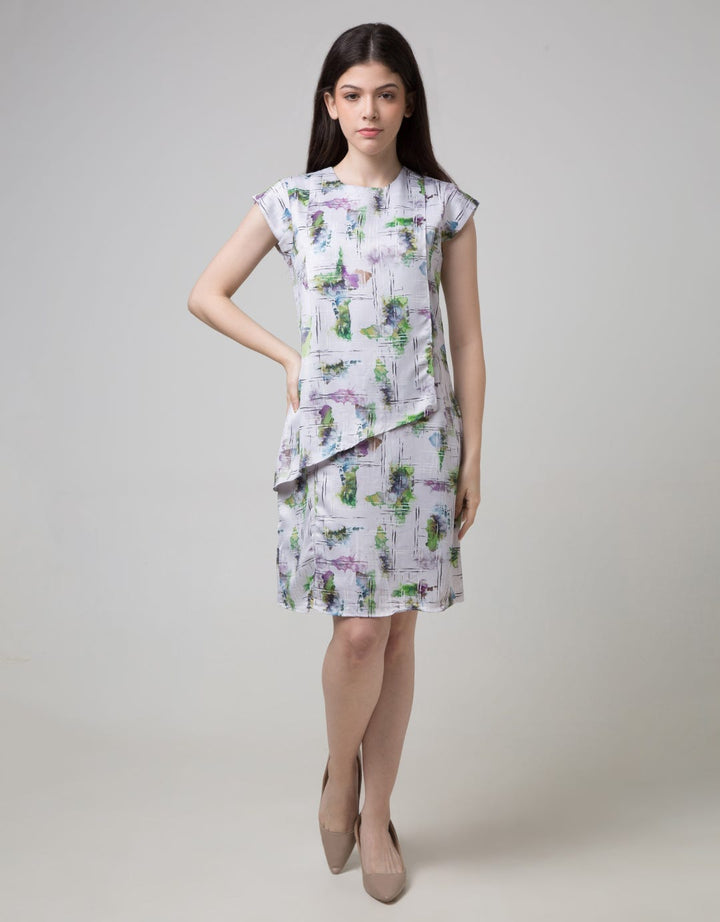 Sophistix Arya Dress In Blue Grey Print