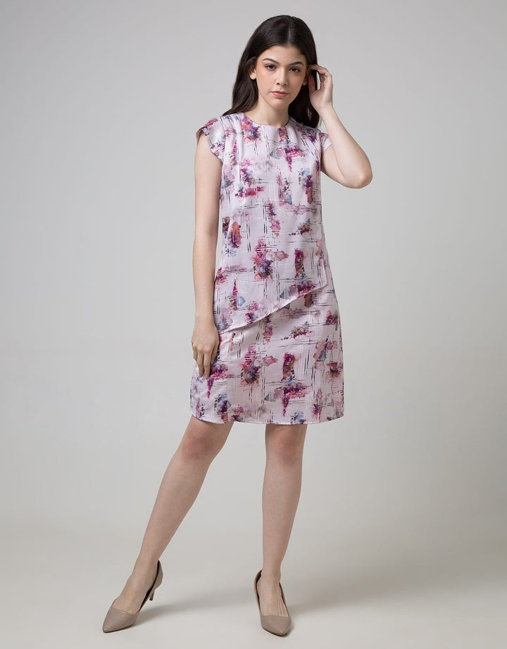Sophistix Arya Dress In Blue Grey Print
