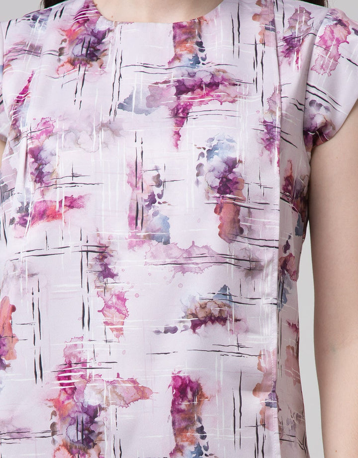 Sophistix Arya Dress In Blue Grey Print