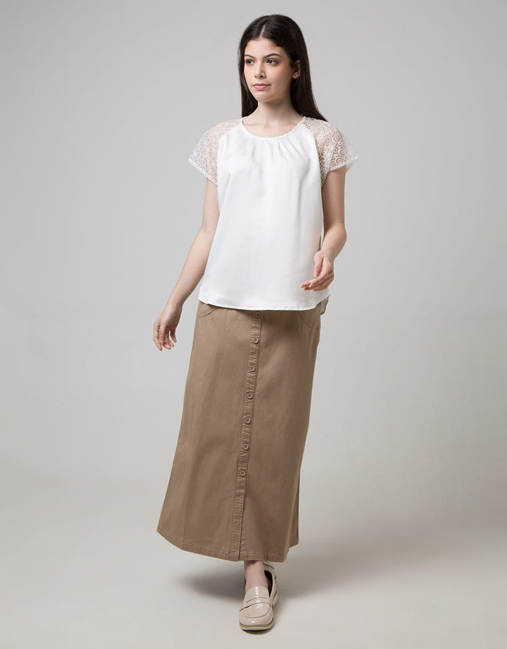 Sophistix Accra Blouse With Lace In Offwhite
